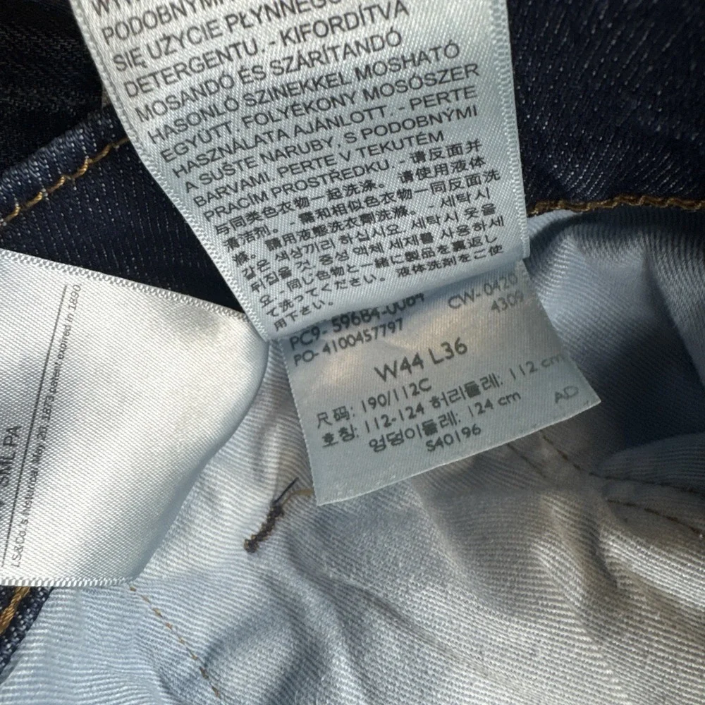 Levi's 502 Regular Fit Tapered Leg Denim Blue Jeans Mens 44x36  34